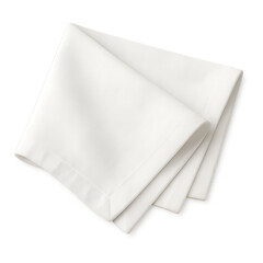 Cleanly folded white cloth napkin for dining, restaurant, or home use, elegant table linen item. isolated on transparent background