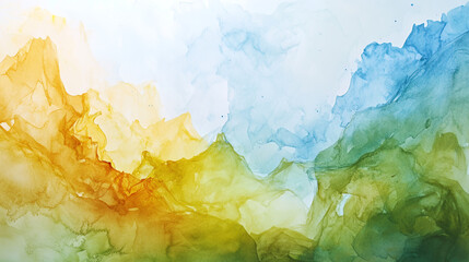 Abstract watercolor painting with vibrant colors and flowing shapes