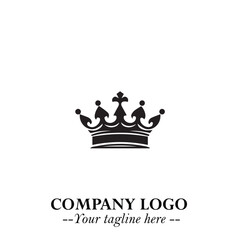Elegant Black Crown Logo Symbol on a Clean White Background for Premium Branding Design