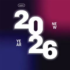 Happy New Year 2026 Decorative Template Design