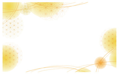 黄色い麻の葉模様の和風背景素材