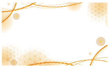 温もりのある和風背景フレーム装飾素材