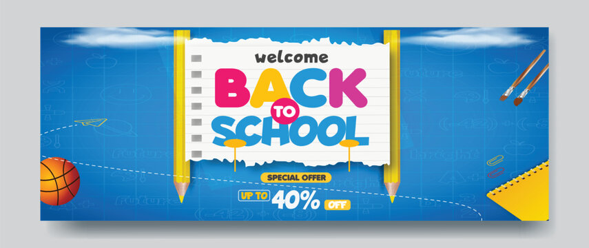 Welcome back to school sale with discounts and school supplies - Powered by Adobe