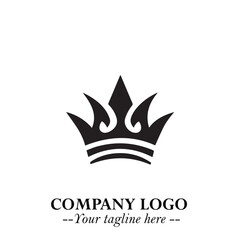 Elegant Black Crown Logo Symbol on a Clean White Background for Premium Branding Design