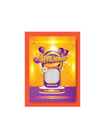 Exciting giveaway event with balloons and festive lights