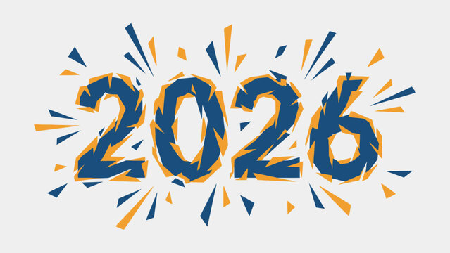 Dynamic 2026 New Year Celebration Burst Abstract Vector Illustration