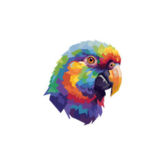 Vibrant Pop Art Style Parrot Head Illustration Digital Painting