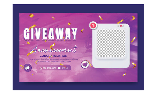 Exciting social media giveaway announcement with gift