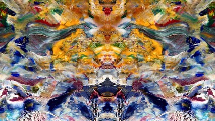 Fototapeta premium Abstract art background . Hand painting artwork on canvas .