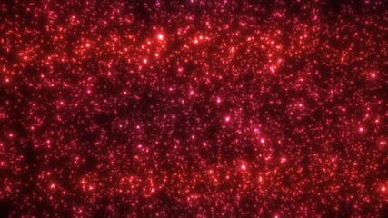 Glowing red snowflakes snowfall blizzard made of energy abstract particles and light for Christmas and New Year festive background - Powered by Adobe