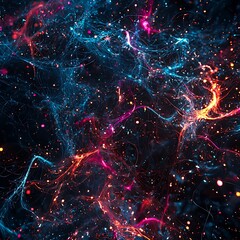 Abstract neon filaments swirling in cosmic energy high resolution picture