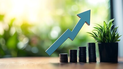 Financial chart glowing above city skyline high resolution picture