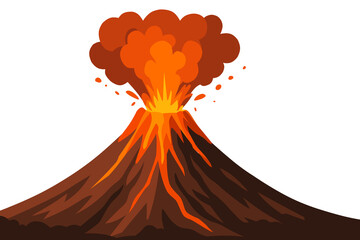 volcano eruption vector illustration