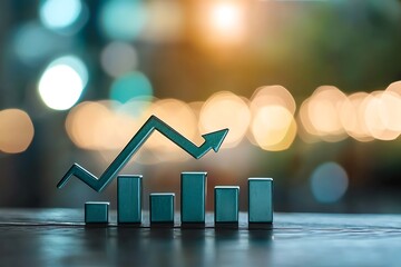 Golden arrow symbolizing strong financial rise high resolution picture