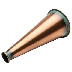 Fototapeta premium Vintage copper speaking trumpet or megaphone with verdigris texture on transparent background