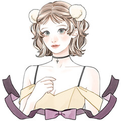 牡羊座_文字無&背景無_フチドリ有