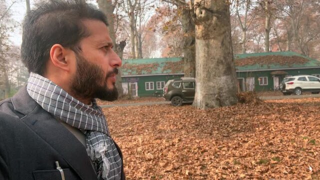 Filmmaker, communicator and media expert Dr Aijaz Ahmad Khan at Kashmir University under the Chinar, inspiring students with creative vision