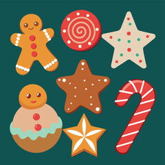 Fototapeta premium gingerbread cookies set