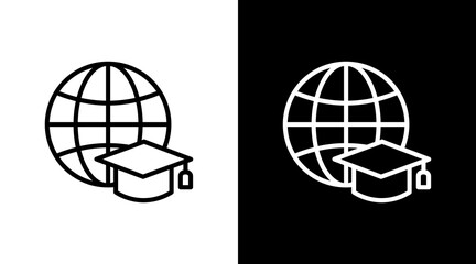 Elearning White Icon Set Vector 