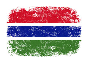 Gambia flag png. Isolated grunge brush stroke flag of Gambia illustration transparent png