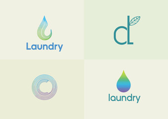 A collection of creative logo designs tailored for laundry services, showcasing a variety of styles that highlight cleanliness, efficiency, and modern branding aesthetics.