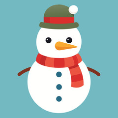snowman with christmas tree
