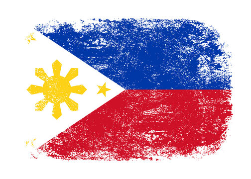 Philippines flag png. Isolated grunge brush stroke flag of Philippines illustration transparent png