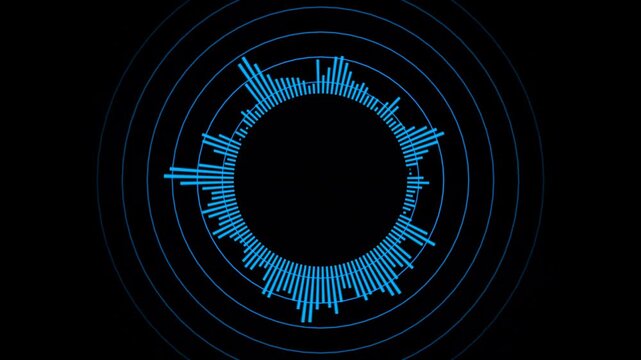 Radio wave signal animation, target location symbol icon and location target area