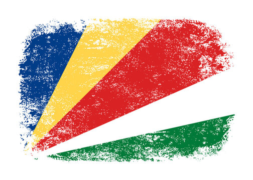 Seychelles flag png. Isolated grunge brush stroke flag of Seychelles illustration transparent png