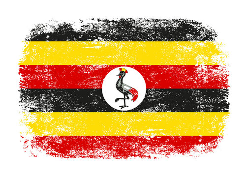 Uganda flag png. Isolated grunge brush stroke flag of Uganda illustration transparent png