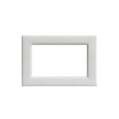 Simple white rectangular picture frame with a clean modern design isolated on transparent background