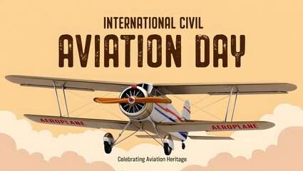 International Civil Aviation Day Airplane Celebration Poster