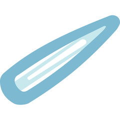 Simple light blue hair clip accessory for women on a transparent background isolated a hair accessory for styling hair in a minimalist design