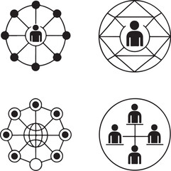 Set of Network and Connection Line Icons