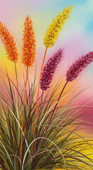 Vibrant painted reeds bring warmth to any space with a pop of color