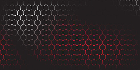 Abstract Vector Hexagon Shape Geometric Retrowave Technology Sci-Fi Texture Isolated on Light Background