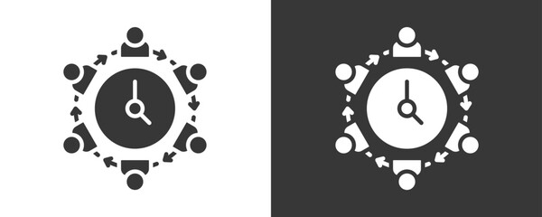 Delegation Icon Set Vector Collection Isolated In Black And White