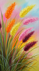 Vibrant painted reeds bring warmth to any space with a pop of color