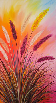 Vibrant painted reeds bring warmth to any space with a pop of color