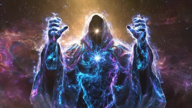 4K Cosmic Entity God Figure Galaxy Power Fantasy Art
