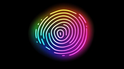 Colorful swirling fingerprint graphic