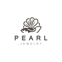 Pearl Shell or jewelry logo elegant and luxury beauty and fashion