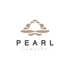 Pearl Shell or jewelry logo elegant and luxury beauty and fashion