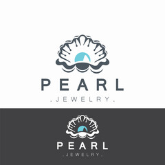Pearl Shell or jewelry logo elegant and luxury beauty and fashion