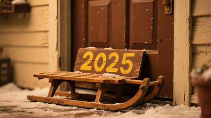 Welcome 2025 with cozy winter charm, inviting New Year anticipation and festive cheer