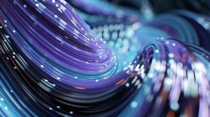 Dynamic stream of luminous digital cables sweeping across a deep blue background futuristic network concept ideal for data centers cloud technology fintech brands cybersecurity stories and - Powered by Adobe