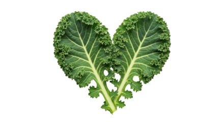 Fresh Kale Leaves Forming A Heart Shape On Black