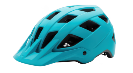 Vibrant Teal Bicycle Helmet For Mountain Biking And Trail Riding