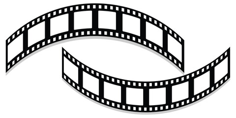 Seamless blank film strip texture on transparent background. Film strip line icon in flat. Camera roll film negative reel. Cinema tape, retro tape frame or border. Photo, cinema or movie negative