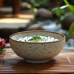 Traditional rice bowl ceramic serving style high resolution picture
